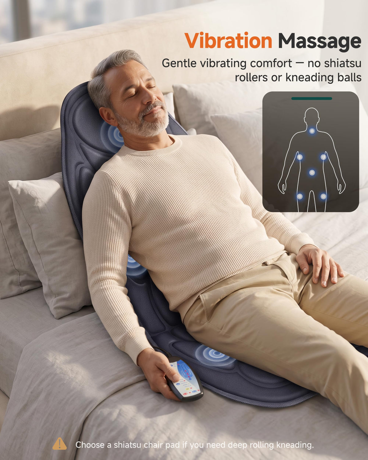 Snailax Back Massager with Heat, Vibration Massage Chair Pad, Seat Cushion