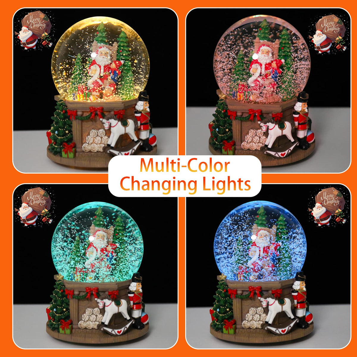 Musical Snow Globe with Color Changing LED Lights, Snowman Music Box