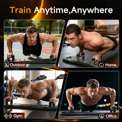 Upgraded Push Up Board,36 in 1 Home Gym Equipment with Ab Roller Wheel & Resistance Bands, Portable Foldable Workout Board for Full Body Strength Training Men Women,Gift for Boyfriend