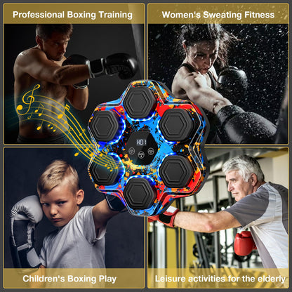 TGLLM Music Boxing Machine, Interactive Punching Trainer with Boxing Gloves, Large Size Wall Mounted Electronic Boxing Target for Adult Kids, 9 Modes & 9 Speeds