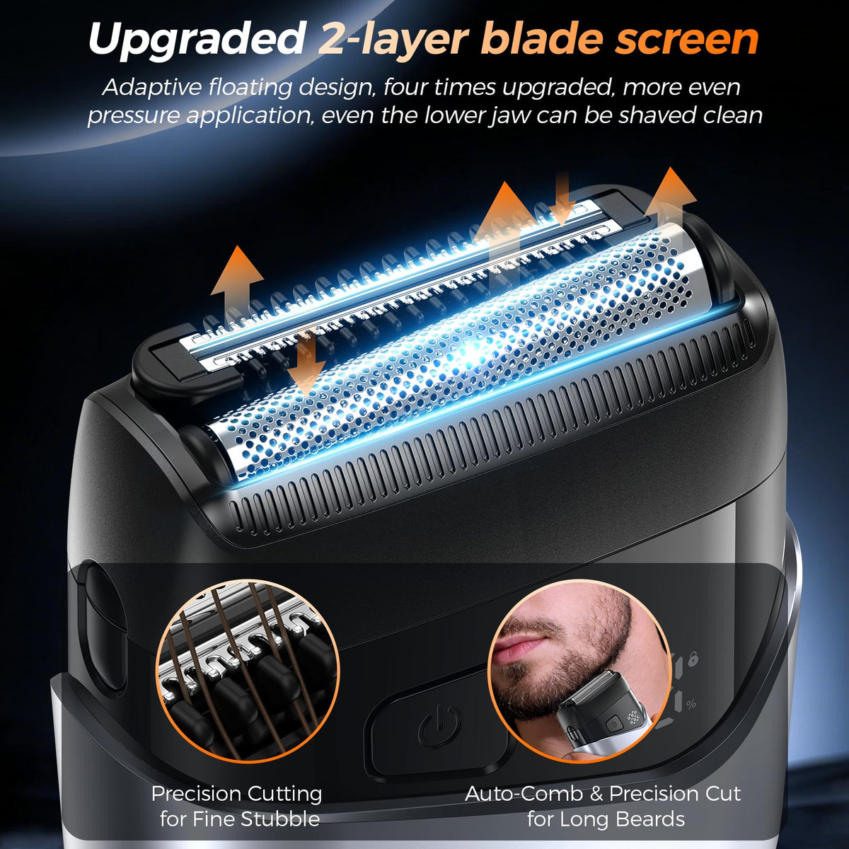 Vacuum Beard Trimmer for Men, Adjustable Precision Trimming Length 1-20mm