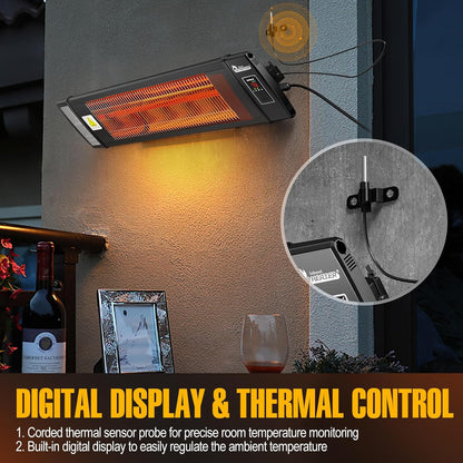 Infrared Space Heater Indoor & Outdoor with Remote & Thermostat