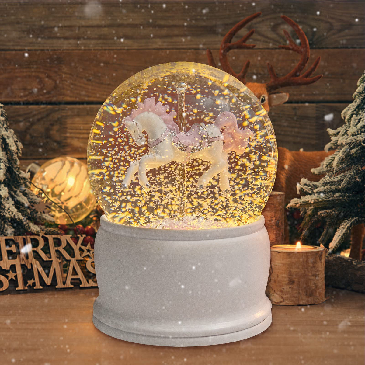 Musical Snow Globe with Color Changing LED Lights, Snowman Music Box
