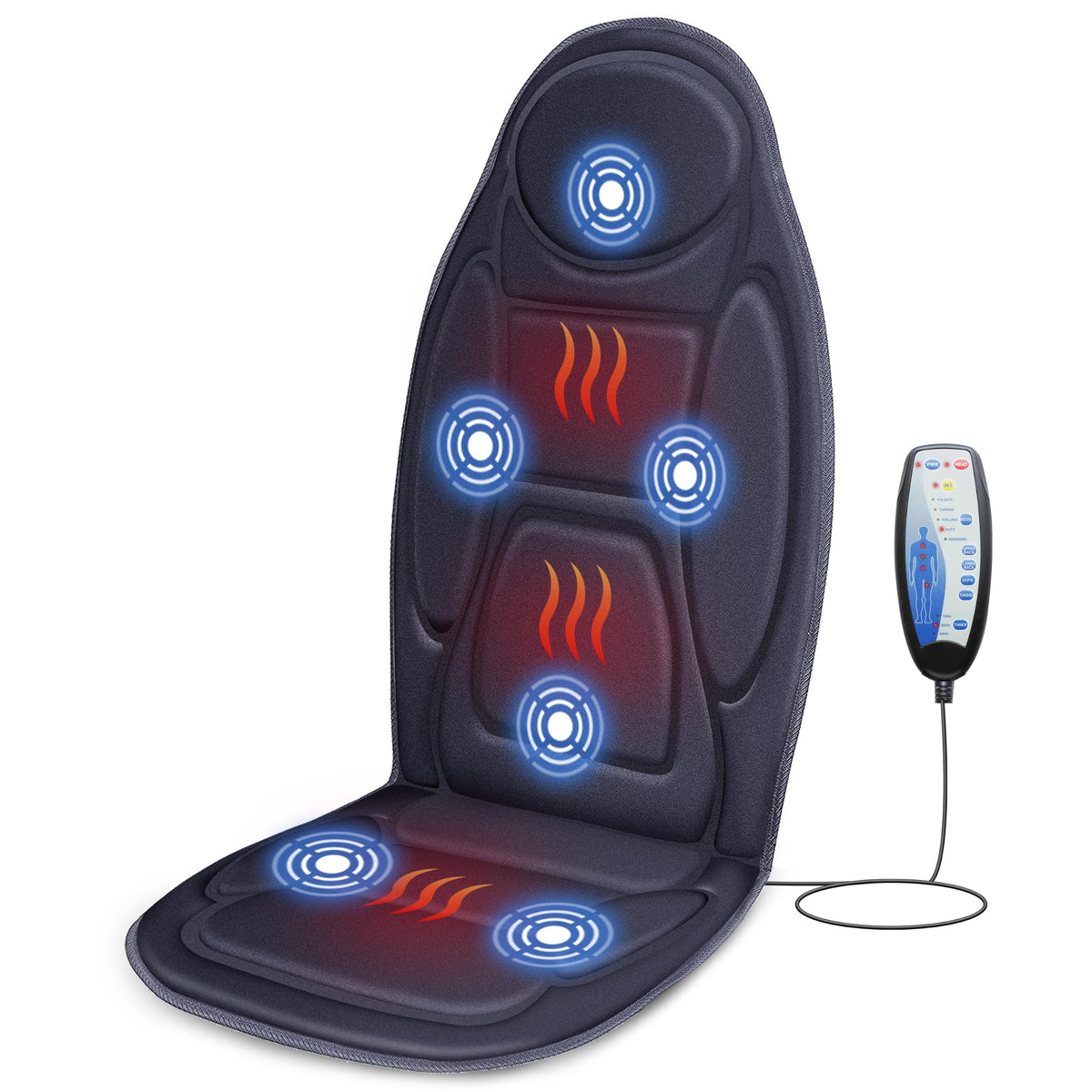 Snailax Back Massager with Heat, Vibration Massage Chair Pad, Seat Cushion