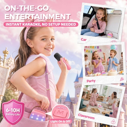 YLL Karaoke Machine for Kids, Birthday Gifts for Girls 3 4 5 6 7+Years Old