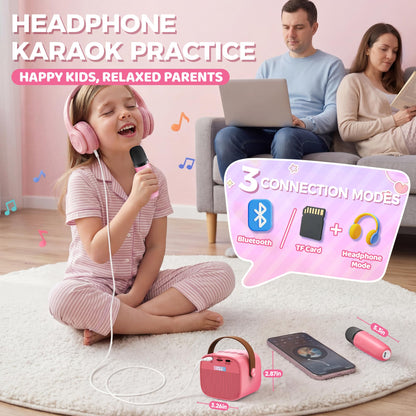 YLL Karaoke Machine for Kids, Birthday Gifts for Girls 3 4 5 6 7+Years Old