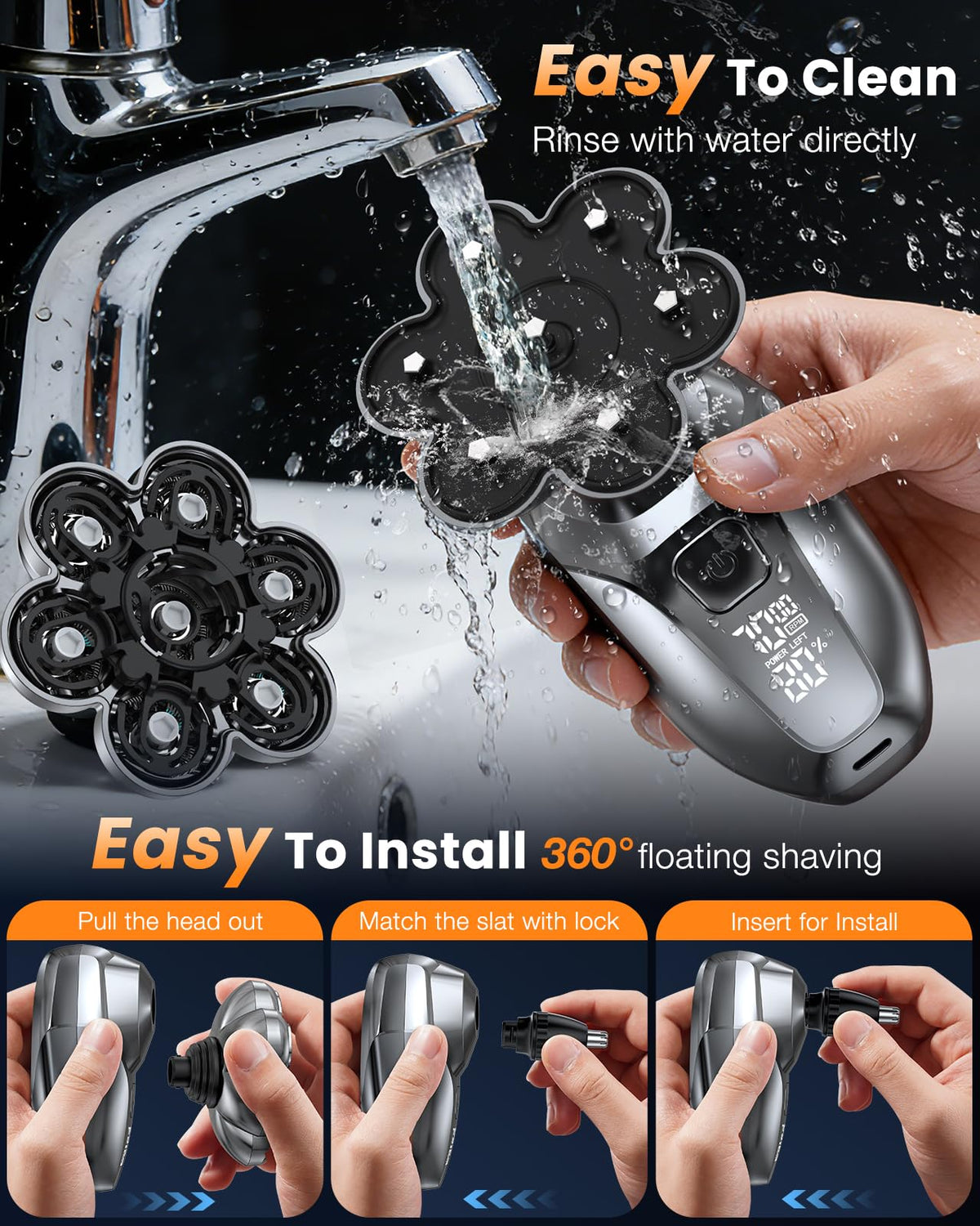 Vacuum Beard Trimmer for Men, Adjustable Precision Trimming Length 1-20mm