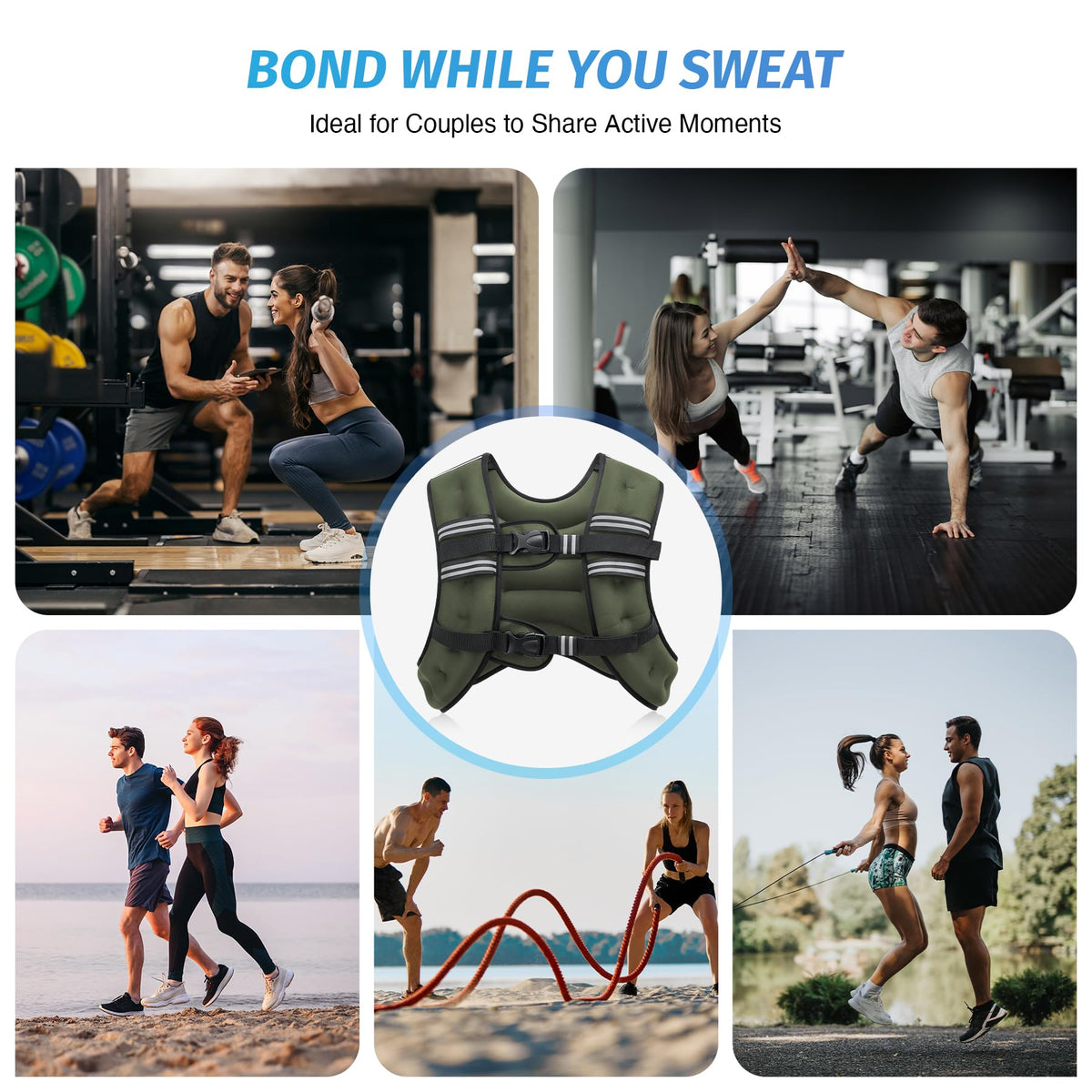 ZELUS Weighted Vest, 6lb/8lb/12lb/16lb/20lb/25lb/30lb Weight Vest with Reflective Stripe for Workout, Strength Training, Running, Fitness, Muscle Building, Weight Loss, Weightlifting