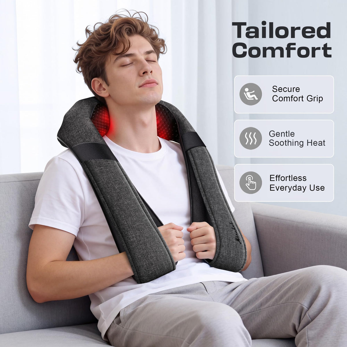 Neck Massager with Heat, Deep Tissue Massager for Women & Men