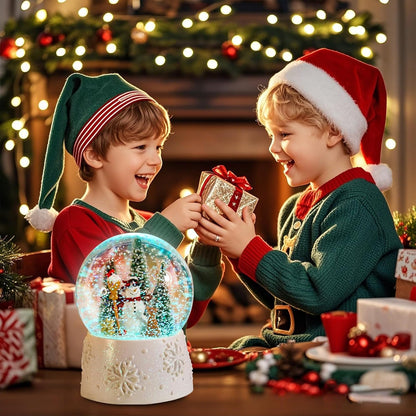 Musical Snow Globe with Color Changing LED Lights, Snowman Music Box