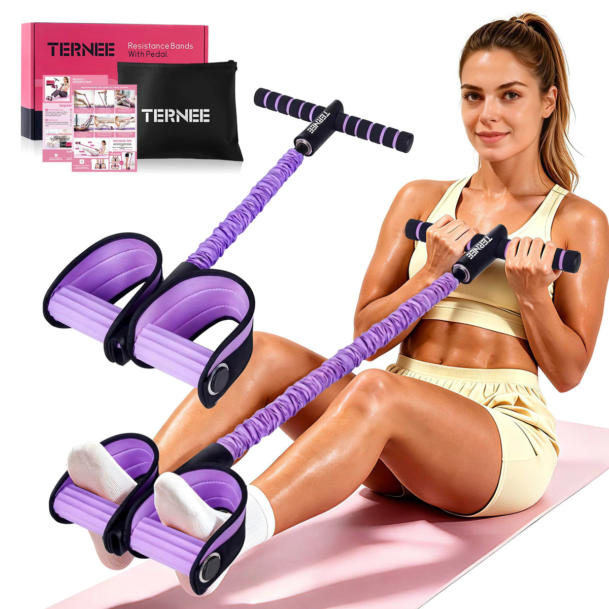 Pedal Resistance Bands with Handles Working Out Exercise Equipment for Legs