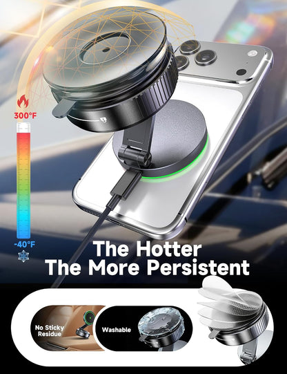 15W Magsafe Car Mount Charger, Faster Charging Wireless Car Charger
