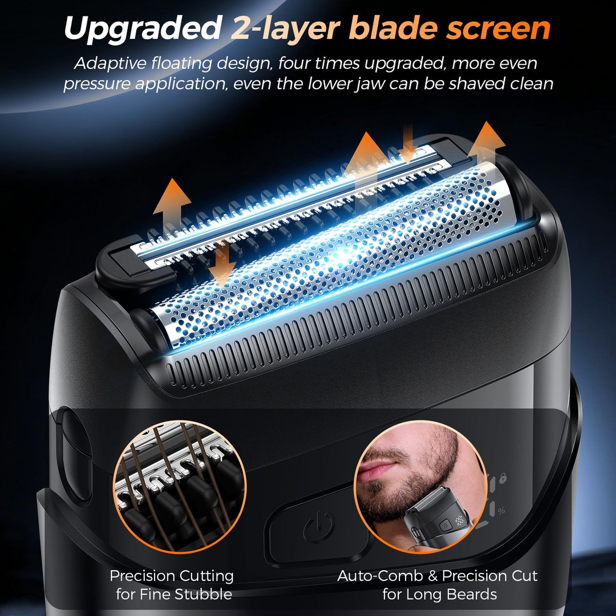 Vacuum Beard Trimmer for Men, Adjustable Precision Trimming Length 1-20mm