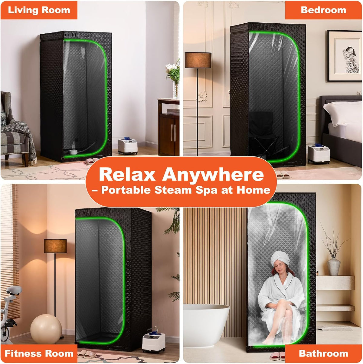 Portable Steam Sauna Tent for Home with Clear View Door