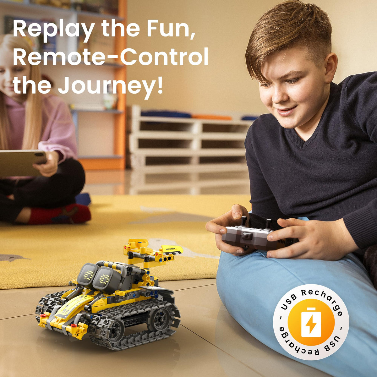 Sillbird STEM Robot Building Kit with Remote Control Gifts for Boys 8-14