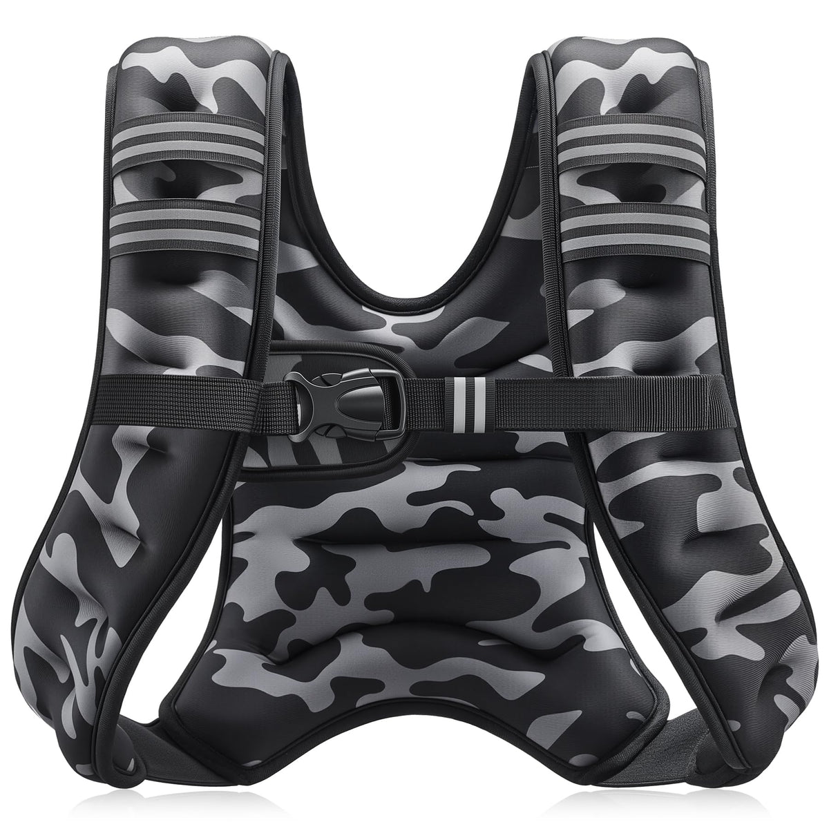 ZELUS Weighted Vest, 6lb/8lb/12lb/16lb/20lb/25lb/30lb Weight Vest with Reflective Stripe for Workout, Strength Training, Running, Fitness, Muscle Building, Weight Loss, Weightlifting