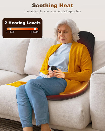 Back Massager with Heat, Vibration Massage Chair Pad Seat Cushion