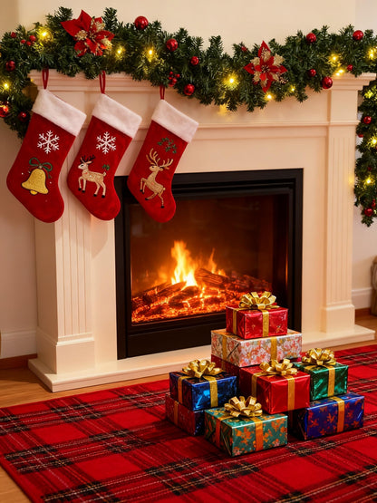 Christmas Garland with Lights 9ft, Prelit for Mantle, Stairs & Door