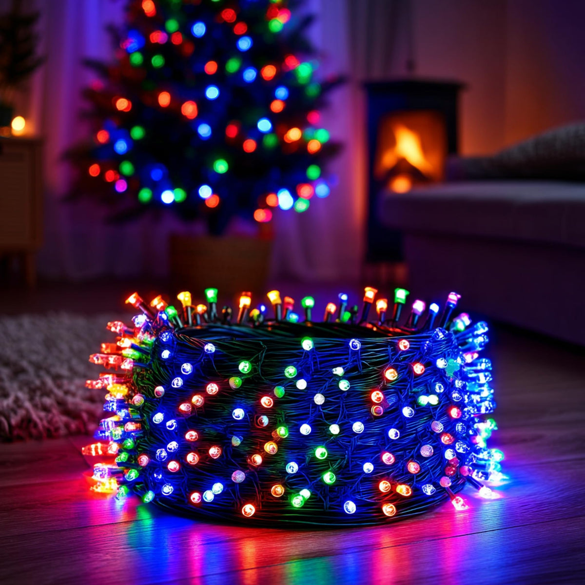 Multicolor Christmas String Lights 164ft, 2000 LED, 8 Modes, Waterproof