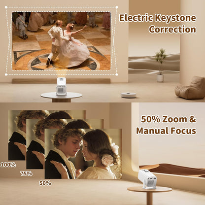 Mini Projector 4K Supported, Portable Short Throw Projector