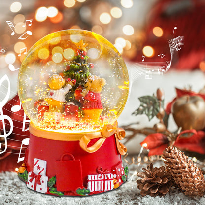 Musical Snow Globe with Color Changing LED Lights, Snowman Music Box
