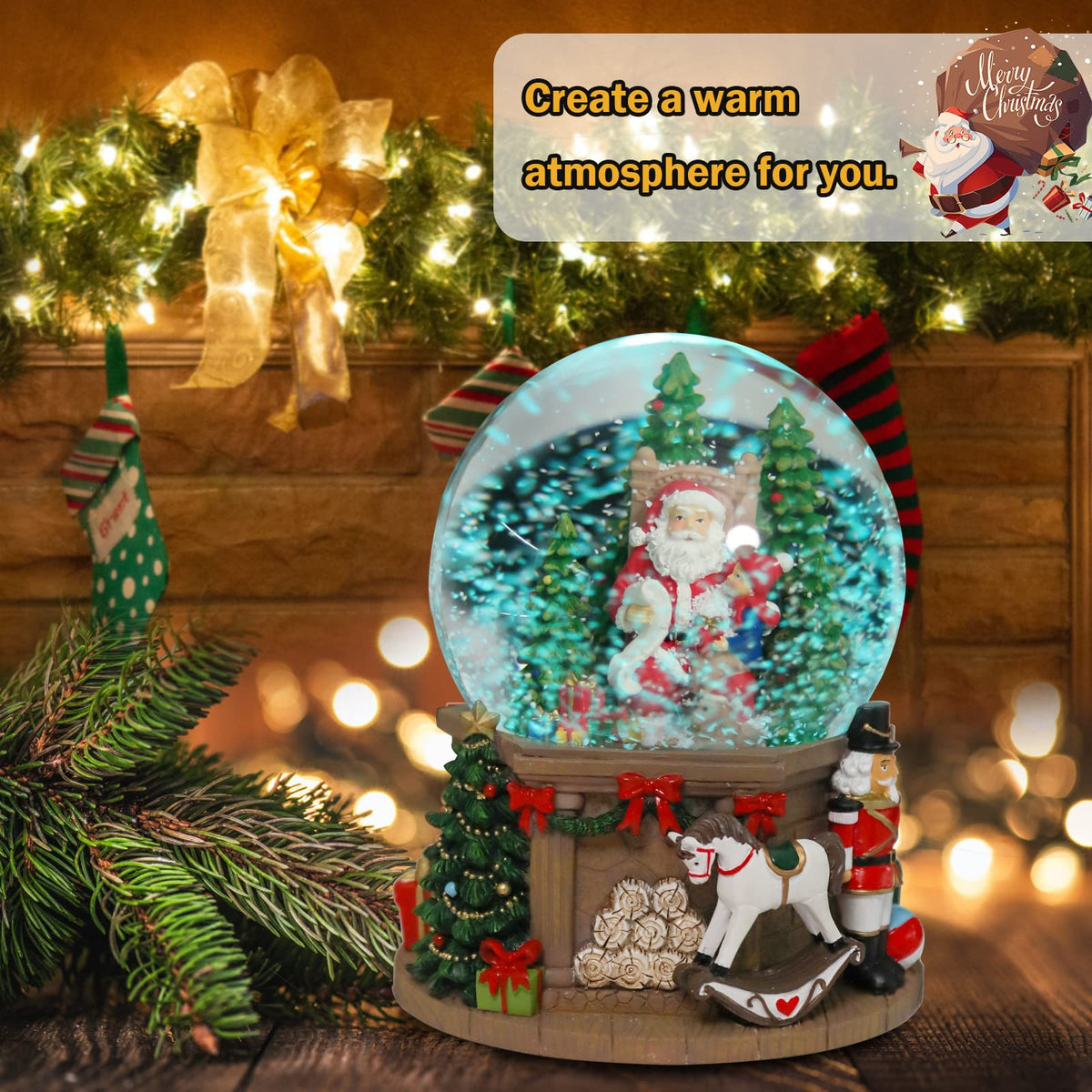 Musical Snow Globe with Color Changing LED Lights, Snowman Music Box