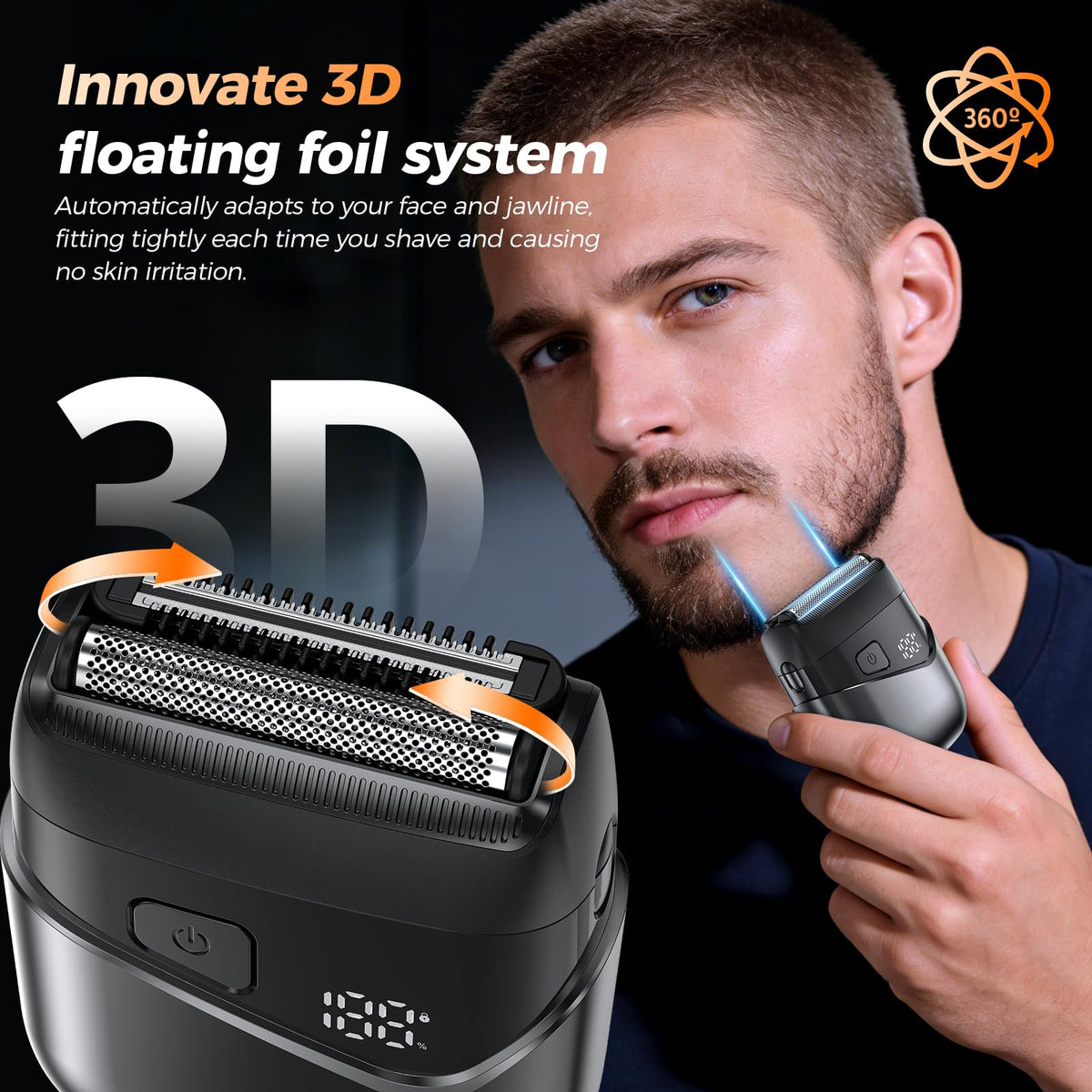 Vacuum Beard Trimmer for Men, Adjustable Precision Trimming Length 1-20mm