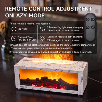 Flame Diffuser Humidifier, Essential Oil Diffuser with Fireplace Effect