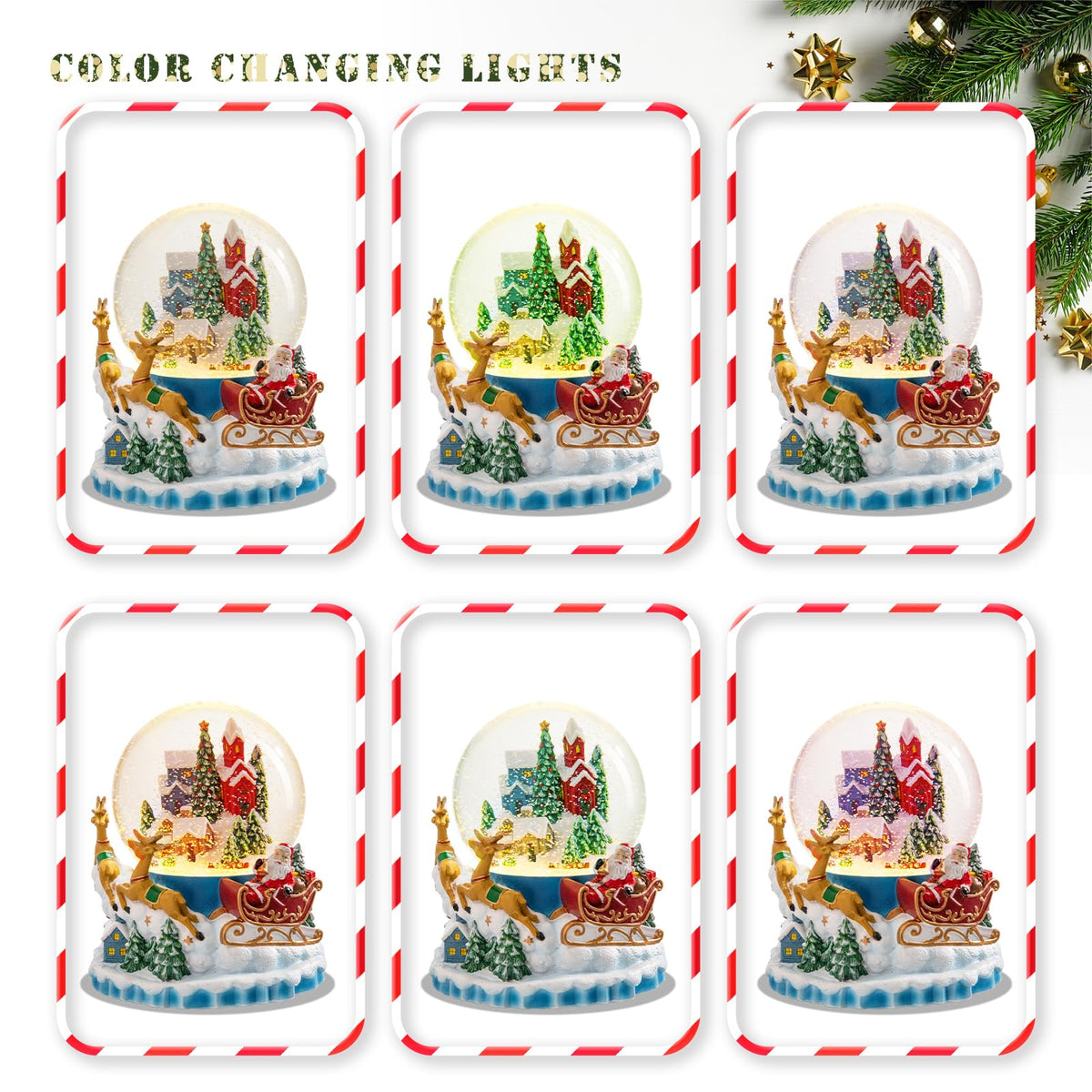Musical Snow Globe with Color Changing LED Lights, Snowman Music Box