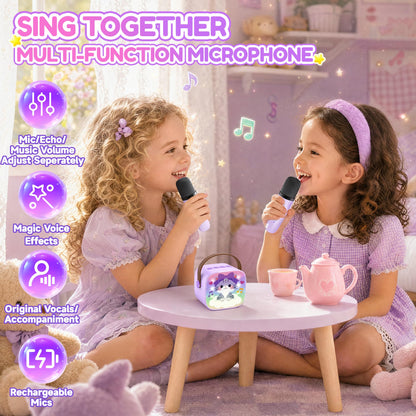 YLL Karaoke Machine for Kids, Birthday Gifts for Girls 3 4 5 6 7+Years Old
