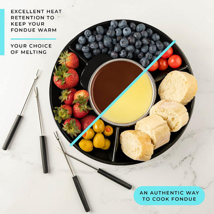 Electric Chocolate Fondue Pot Set with Temperature Control