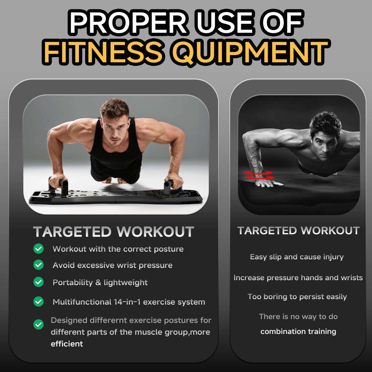 Upgraded Push Up Board,36 in 1 Home Gym Equipment with Ab Roller Wheel & Resistance Bands, Portable Foldable Workout Board for Full Body Strength Training Men Women,Gift for Boyfriend