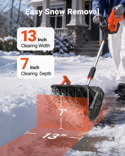 VOLTASK Cordless Snow Shovel, 24V | 13-Inch | 4-Ah Cordless Snow Blower, Battery Snow Blower with Directional Plate & Adjustable Front Handle (4-Ah Battery & Quick Charger Included)