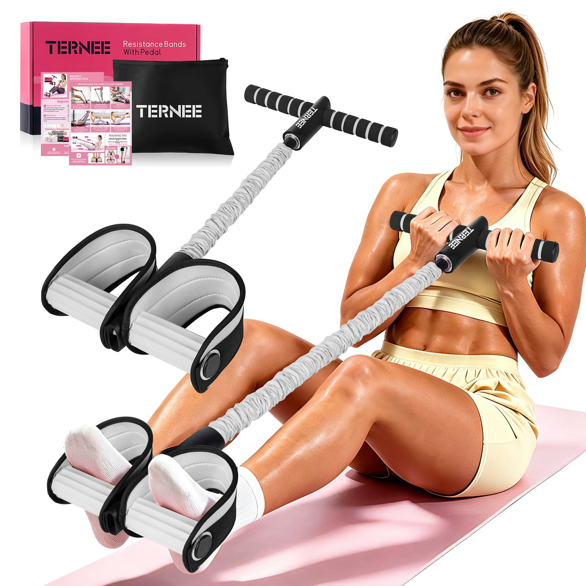Pedal Resistance Bands with Handles Working Out Exercise Equipment for Legs