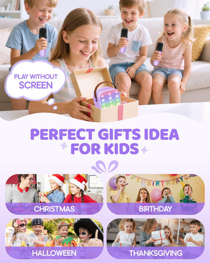 YLL Karaoke Machine for Kids, Birthday Gifts for Girls 3 4 5 6 7+Years Old