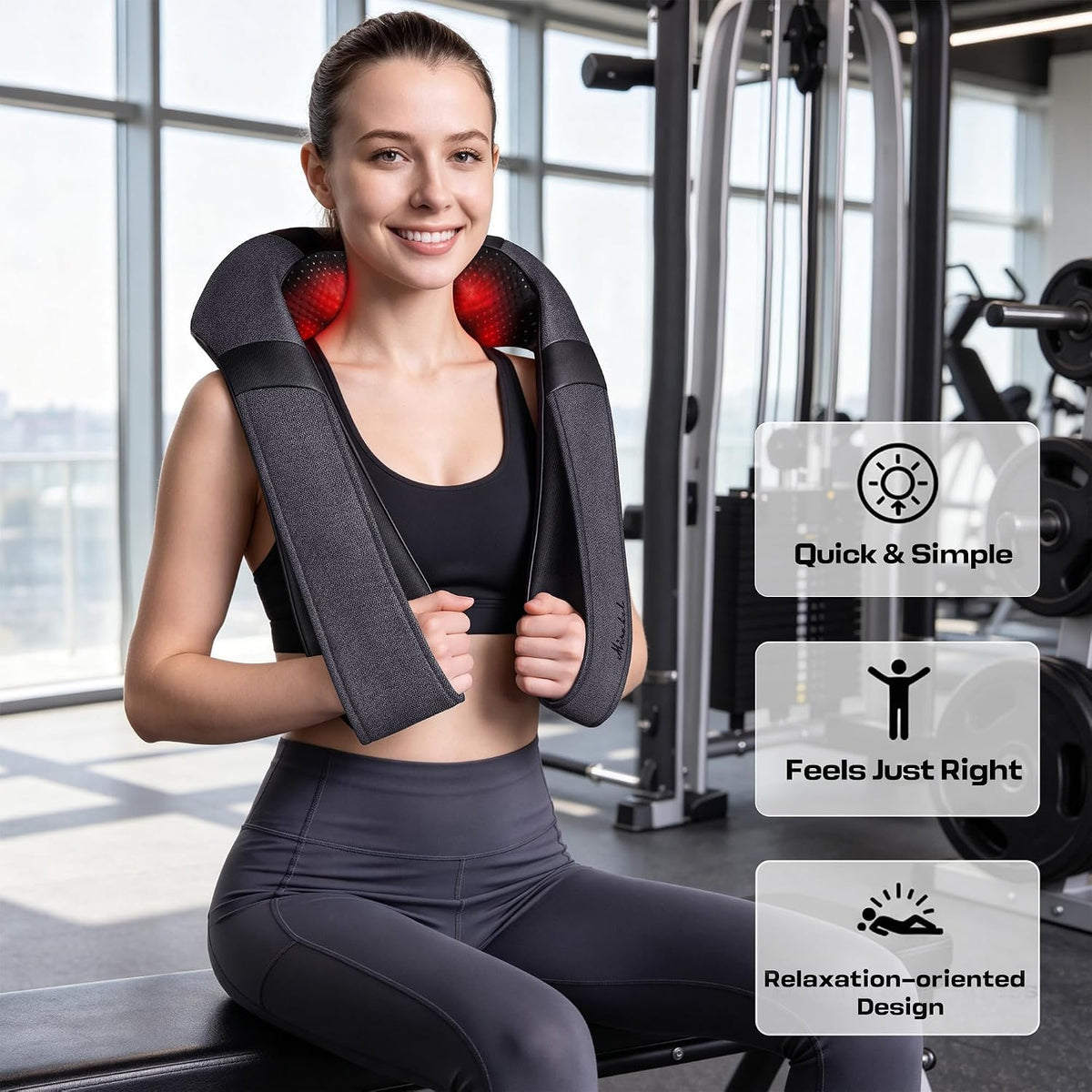 Mirakel Heat Neck Massager for Pain Relief Deep Tissue - Gift for Women Men