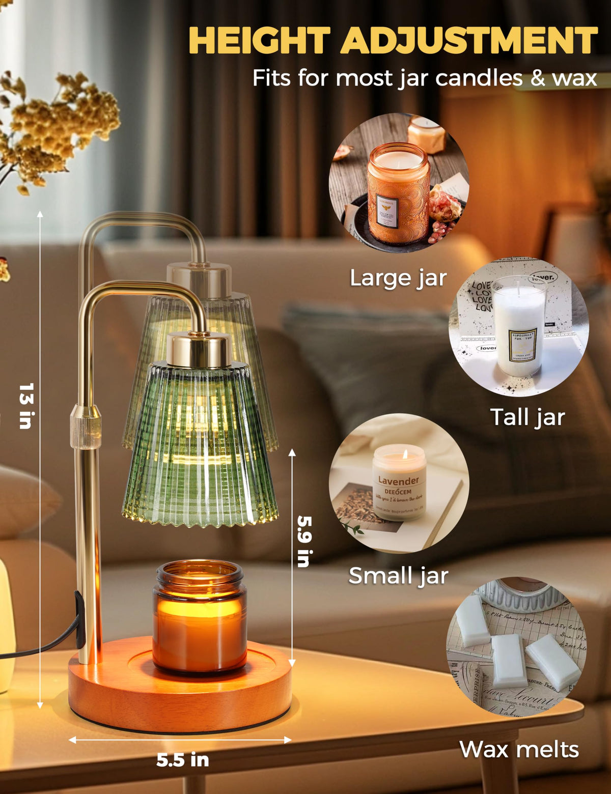 Candle Warmer Lamp with Timer, Electric Candle Lamp Home Decor