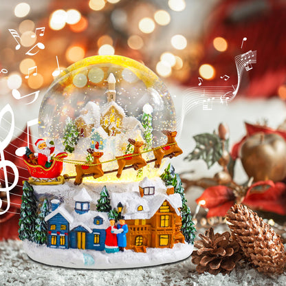 Musical Snow Globe with Color Changing LED Lights, Snowman Music Box