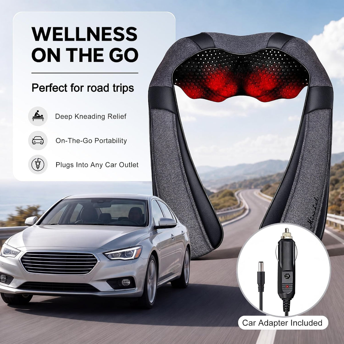 Mirakel Heat Neck Massager for Pain Relief Deep Tissue - Gift for Women Men