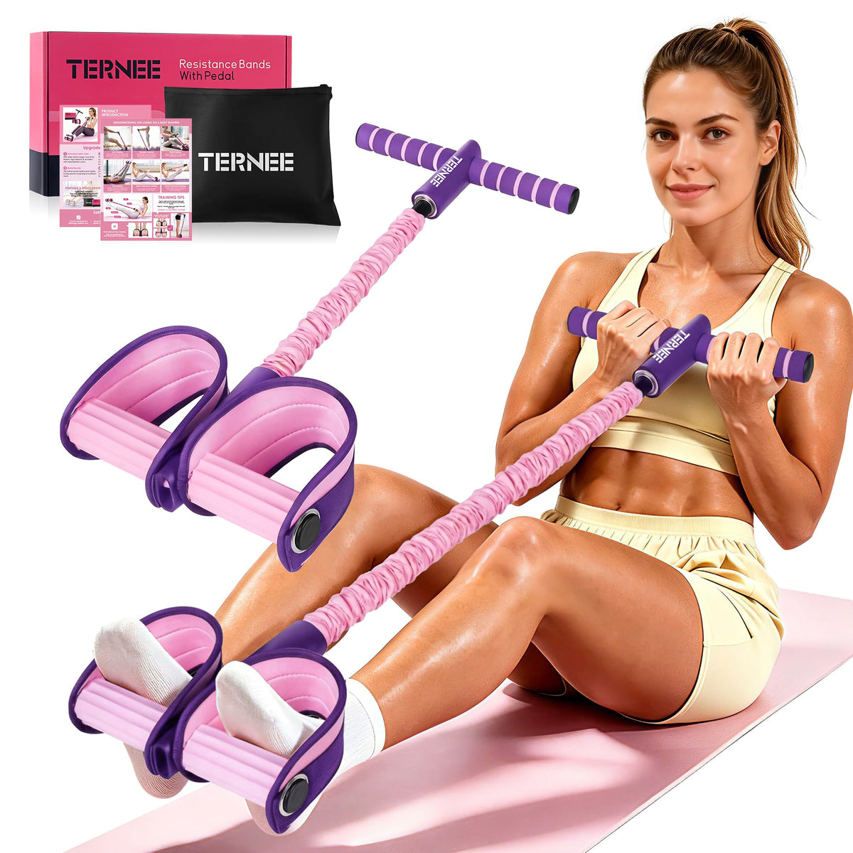 Pedal Resistance Bands with Handles Working Out Exercise Equipment for Legs