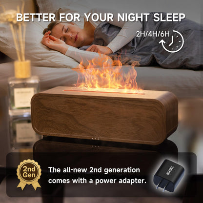 Flame Diffuser Humidifier, Essential Oil Diffuser with Fireplace Effect