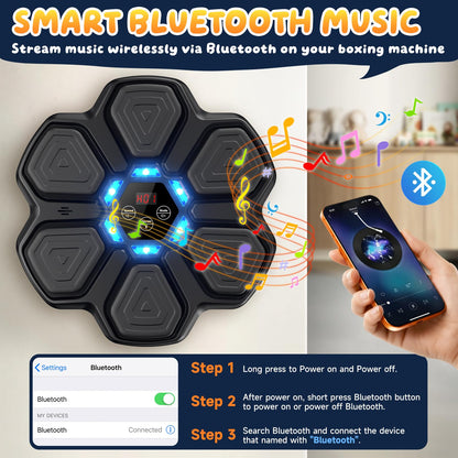 TGLLM Music Boxing Machine, Interactive Punching Trainer with Boxing Gloves, Large Size Wall Mounted Electronic Boxing Target for Adult Kids, 9 Modes & 9 Speeds