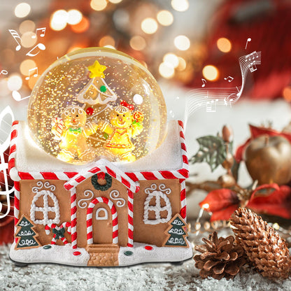 Musical Snow Globe with Color Changing LED Lights, Snowman Music Box
