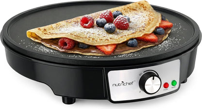 Electric Crepe Maker 12 in, Nonstick Griddle with Spatula & Spreader