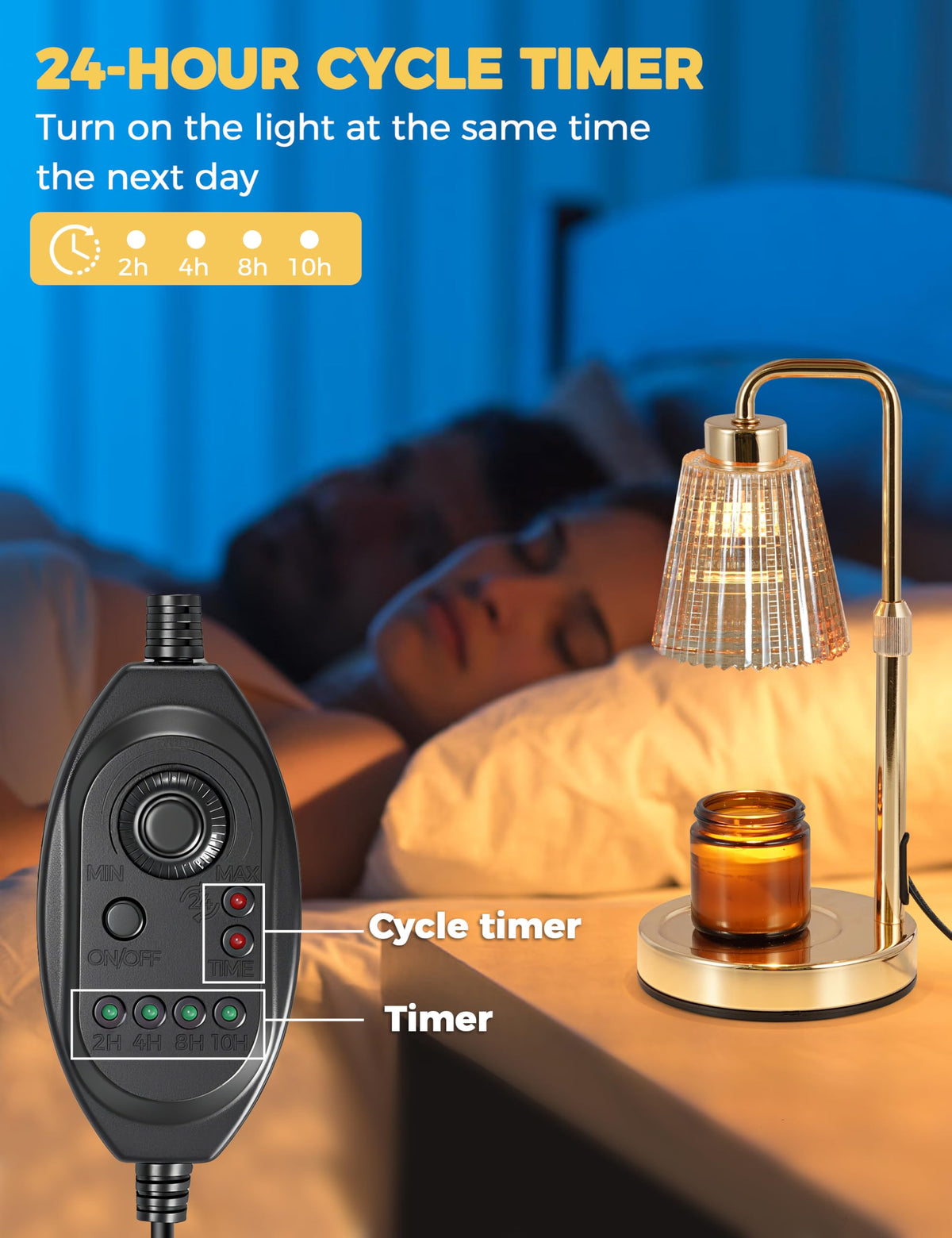 Candle Warmer Lamp with Timer, Electric Candle Lamp Home Decor
