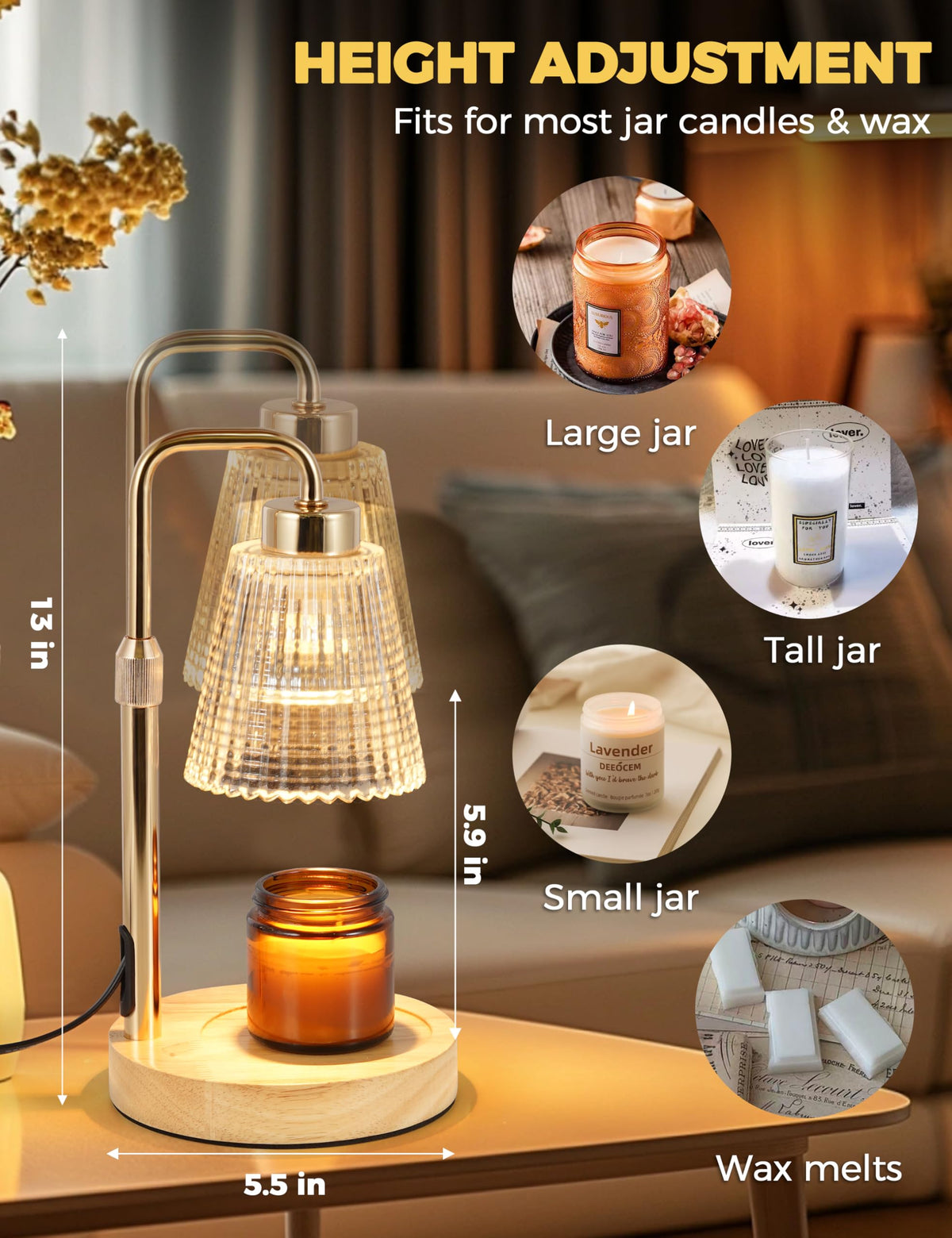 Candle Warmer Lamp with Timer, Electric Candle Lamp Home Decor
