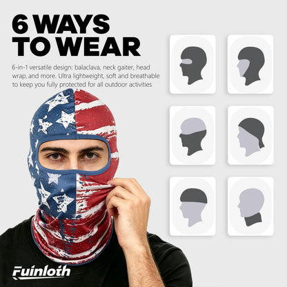 Fuinloth Balaclava Ski Mask, Motorcycle Summer Thin Cooling UV Protection