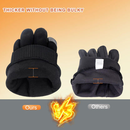 ihuan Winter Waterproof Gloves for Men Women Warm Running Cycling Snow Ski Gloves for Cold Weather, Thermal Windproof Material and Touch Screen Finger for Driving Snowboarding