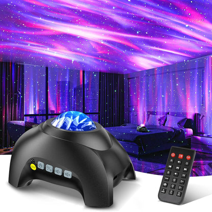 Galaxy Projector Aurora Night Light with Bluetooth Speaker & White Noise