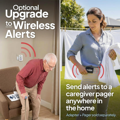 Chair Alarm for Elderly, Fall Prevention Seat Sensor Pad with Caregiver Alert